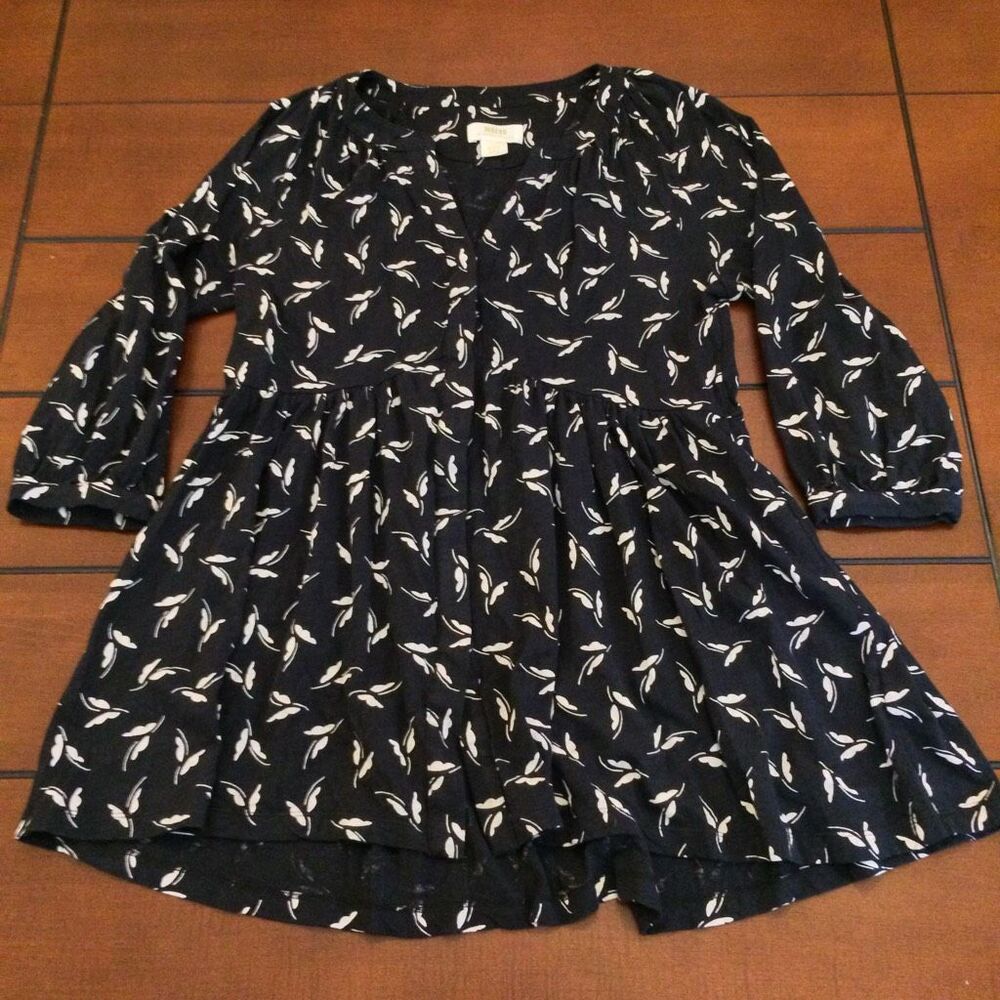 Anthropologie Maeve Winona babydoll tunic small black and white